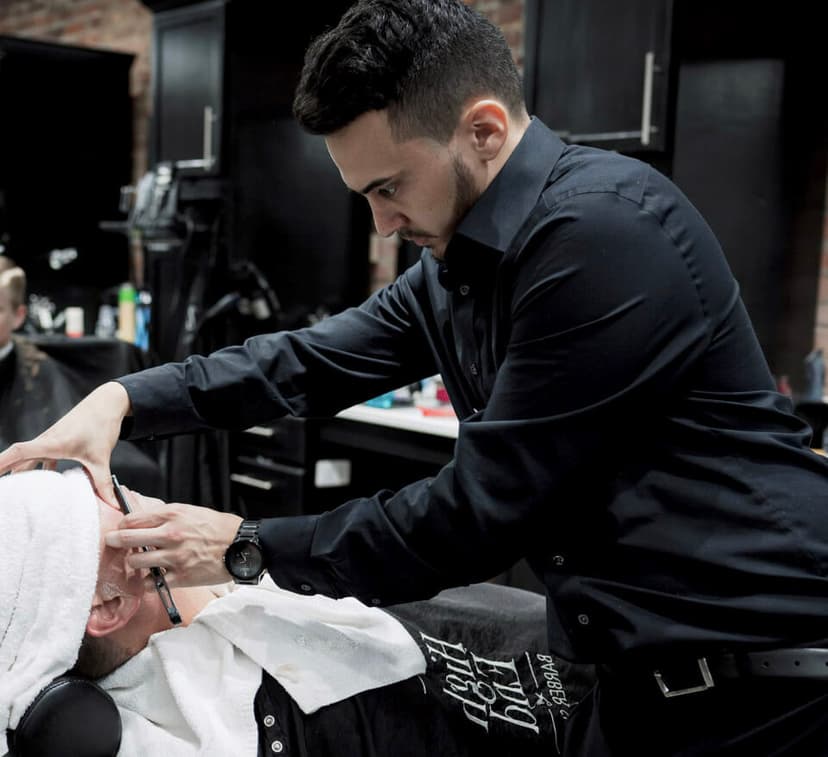 Signature High End grooming service with hot towel shave